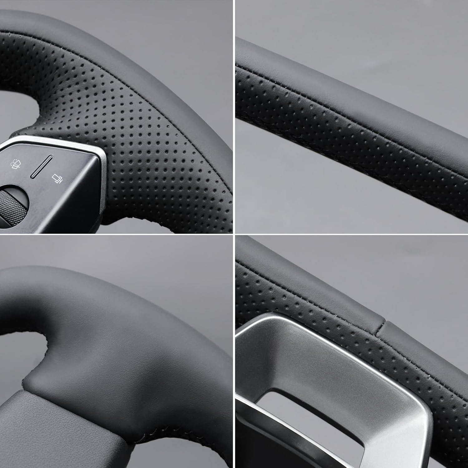 MEWANT DIY 3D Style Stitching Steering Wheel Cover Wrap for Tesla Cybertruck 2023-2025 Steering Wheel Accessories for Cybertruck Interior Accessories