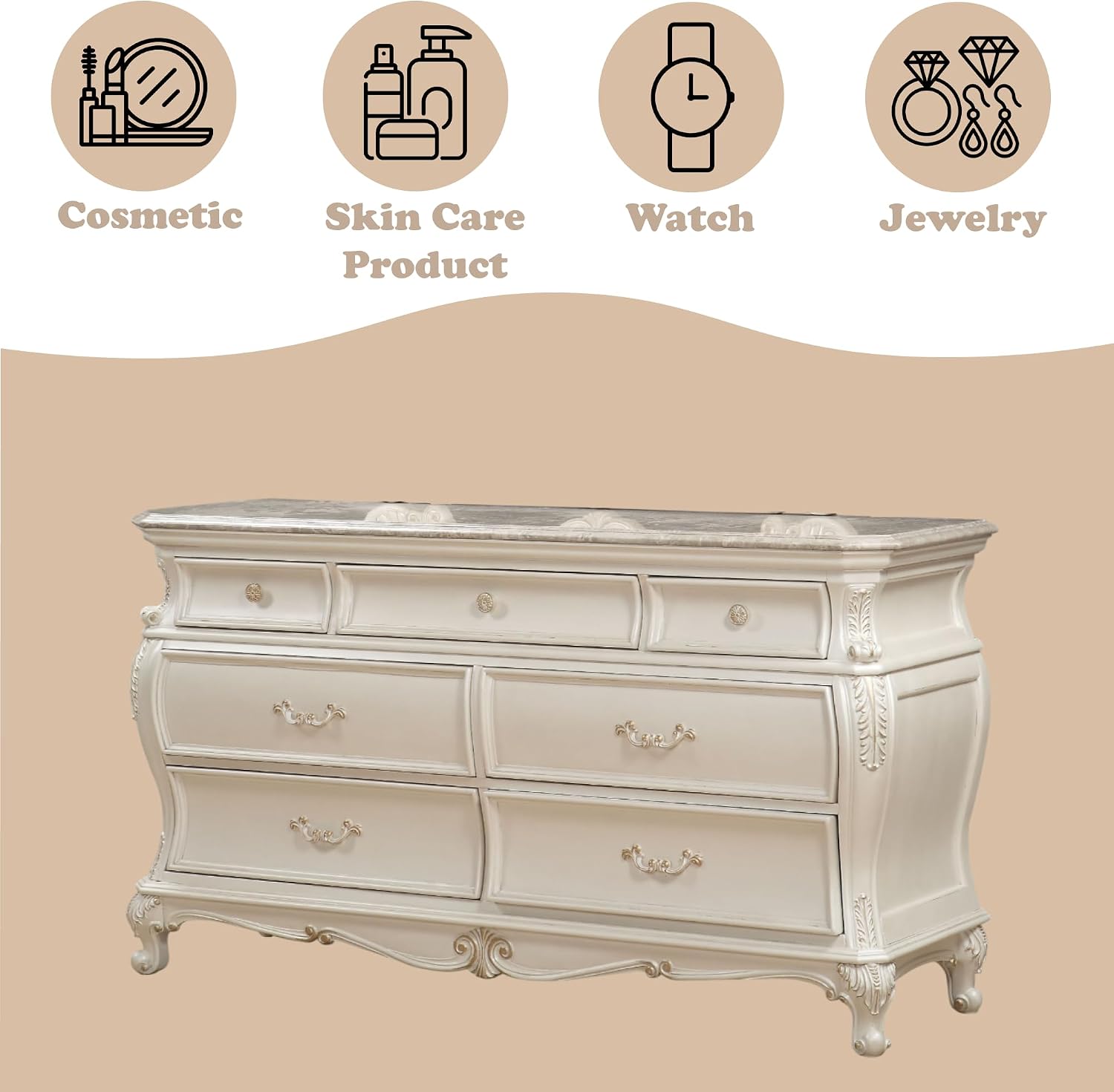 Acme Chantelle Dresser in Pearl White
