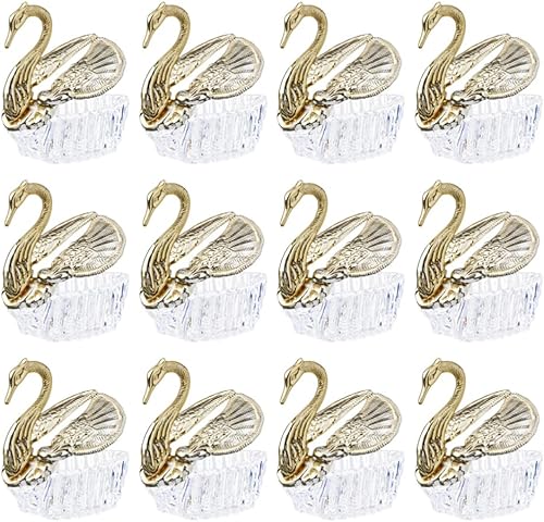 Plastic Swan Candy Trays 12 Pack Candy Boxes for Wedding Party Supplies Treat Boxes