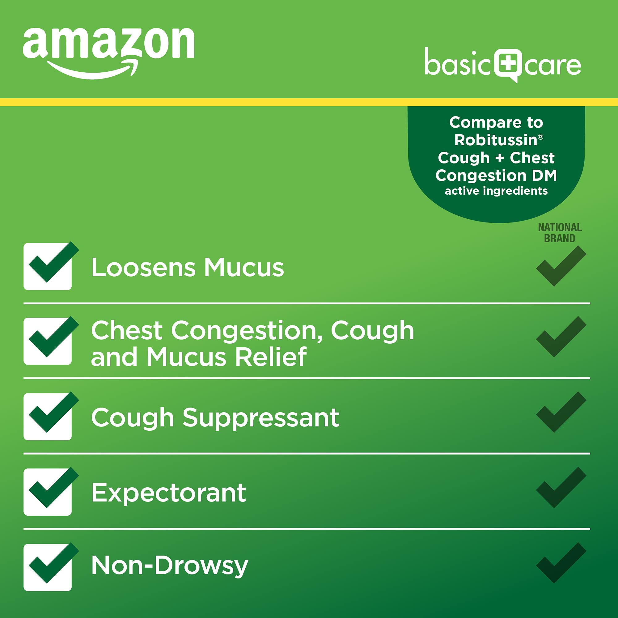 Buy Amazon Basic Care Tussin Cough Syrup DM, Cough Suppressant and