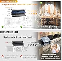 Vista 3 de MIHANI Solar Flood Lights Outdoor, 2500LM Motion Sensor Security Lights with 270° Wide Angle, IP65 Waterproof, 3 Heads Solar Outdoor Lights for