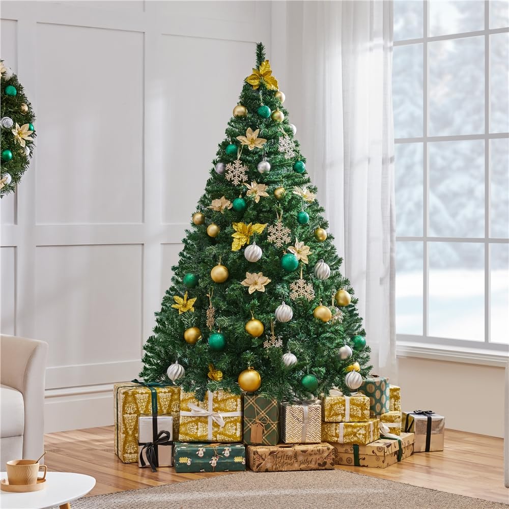 Yaheetech Sapin de Noël Artificiel 183 cm Arbre de Noël avec Support en Métal 598 Branches