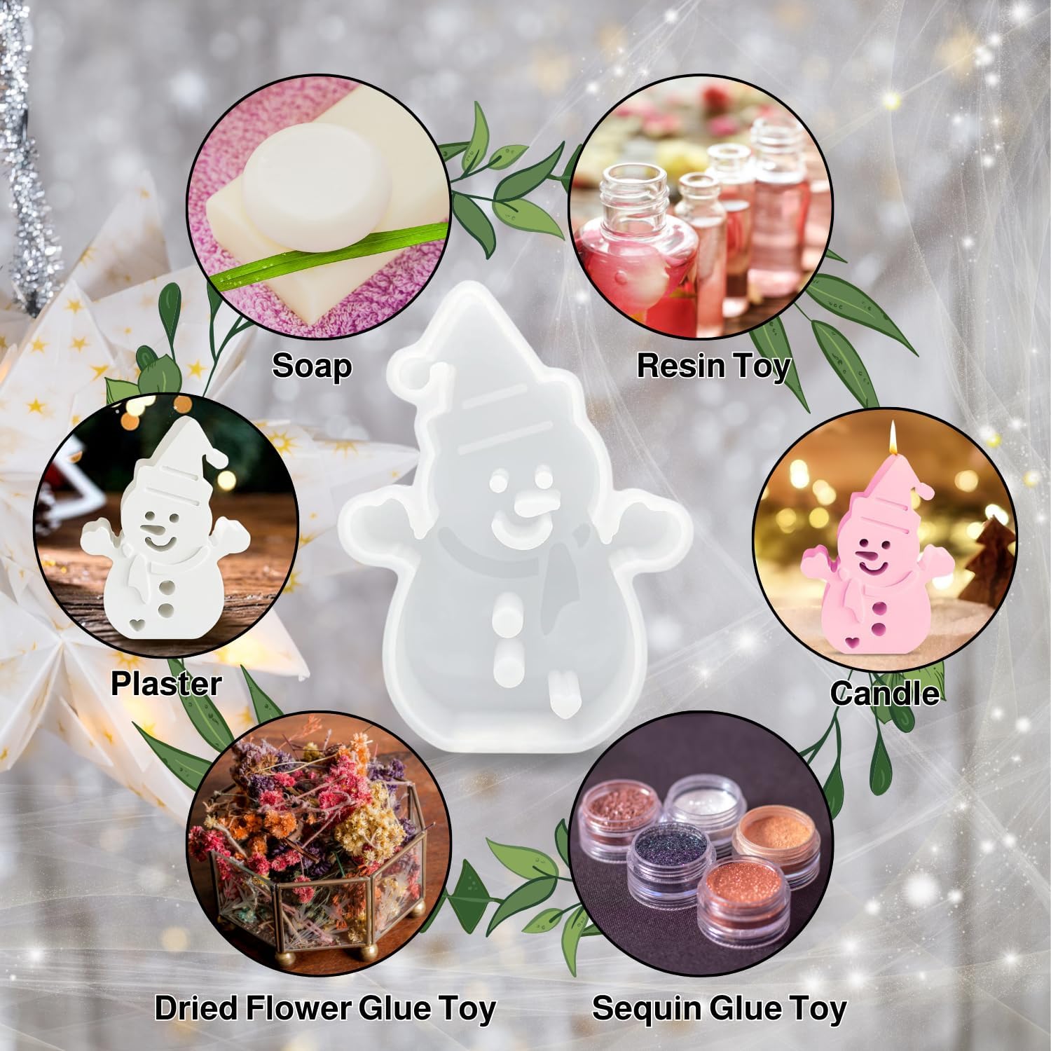 Stampi in silicone a forma di pupazzo di neve di Natale