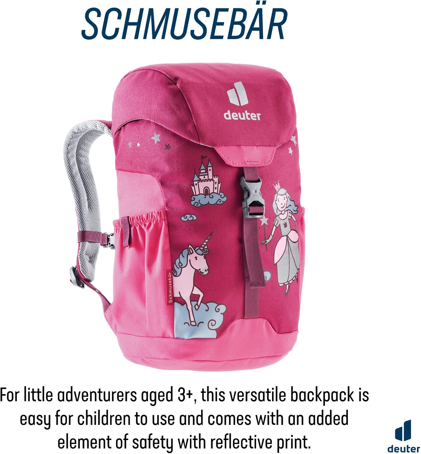 Deuter Schmusebar Kid's Drawstring Backpack I Daypack, Rucksack for School and Day Hiking I Ages 3+ Up - Ruby-Hotpink