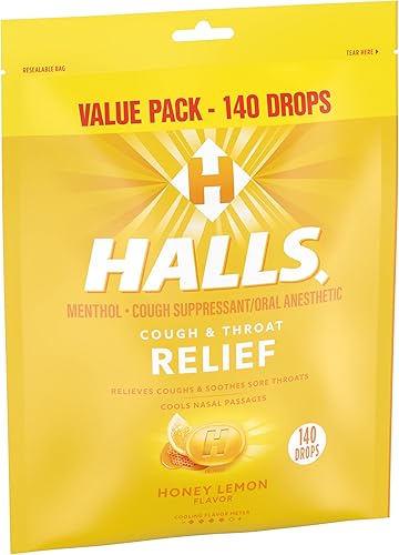 Miniatura 11 de Halls Relief Honey Lemon - Gotas para la tos de limón, paquete económico, 140 gotas (paquete de 2)