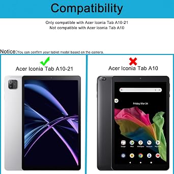 Tablet Case Compatible with 10.1 Inch Acer Iconia Tab A10(A10-21-A0T7), Premium PU Leather Folding Stand Tablet Protection Bundle with Pen Loop and Wrist Strap, Full Protection(Light Blue)