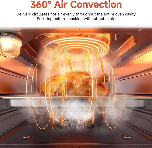 Miniatura 5 de OUNiN Combo de horno tostador y freidora de aire, horno de vapor de convección 11 en 1 con freidora de aire, vapor, doble cocción, cocción al vacío,