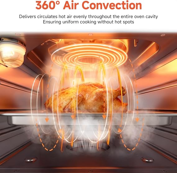 OUNIN Air Fryer Toaster Oven Combo, 11-in-1 Countertop Steam Oven with Self-Cleaning, Dual Cook, Bake, Roast, Dehydrate, 90-430F, 16QT Capacity