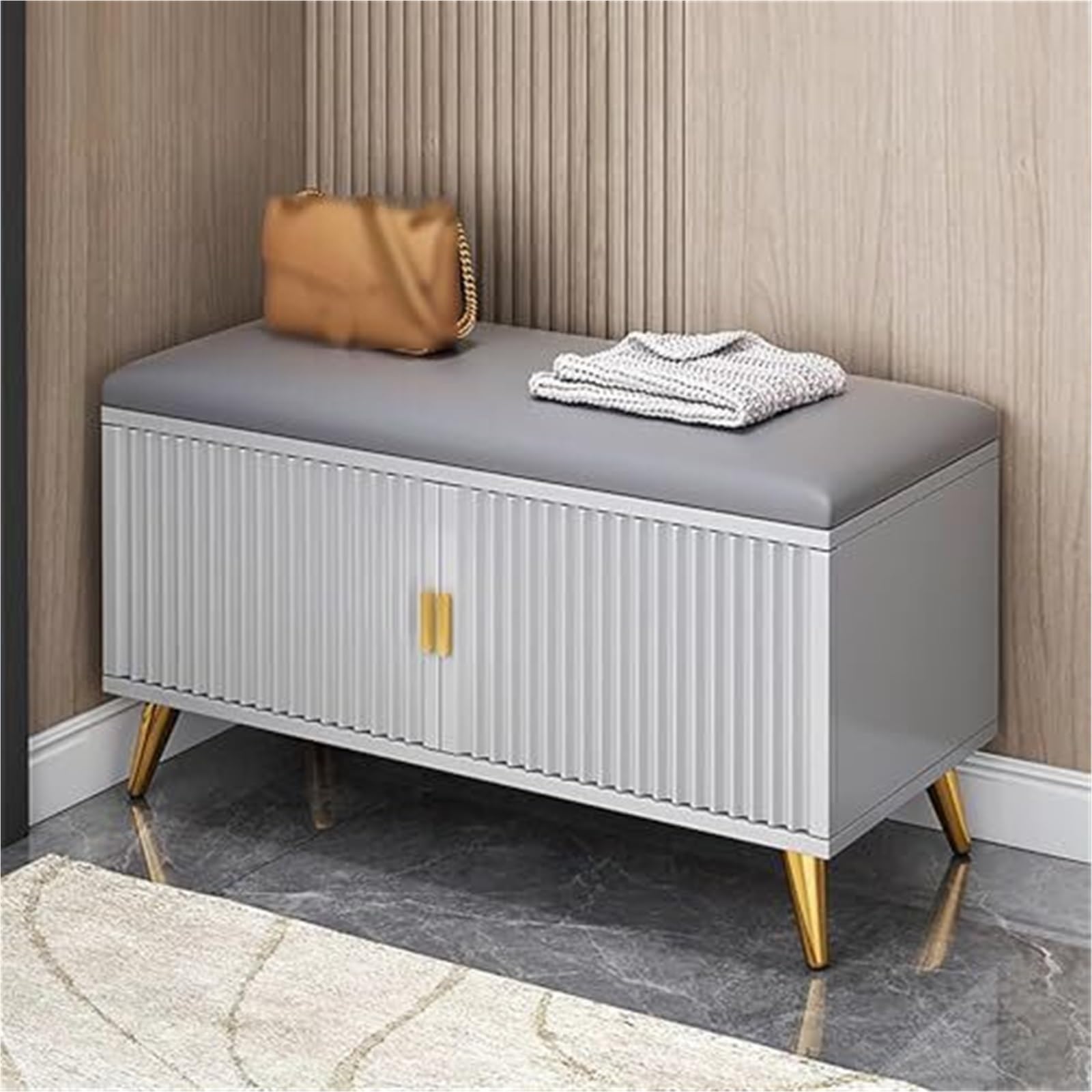 GHFXSCV Wooden Shoe Rack with Bench – Entryway Shoe Storage Cabinet for Bedroom, Hallway, Living Room, and Dormitory – Stylish and Functional Footwear nizer