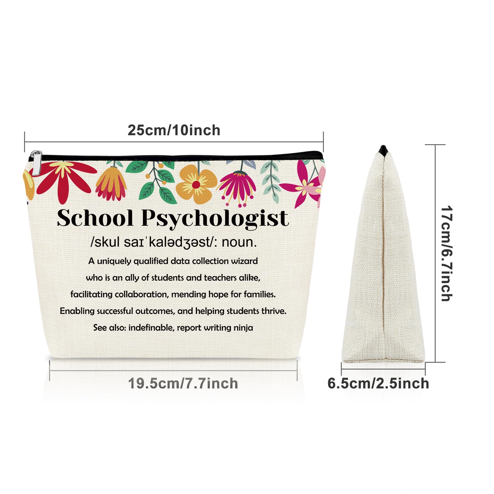 School Psychologist Gift for Women Makeup Bag Psychology Gifts for Daughter Sister Best Friend Thank You Gifts for Psychiatrist Student Cosmetic Bag Mental Health Gift for Her Travel Pouch