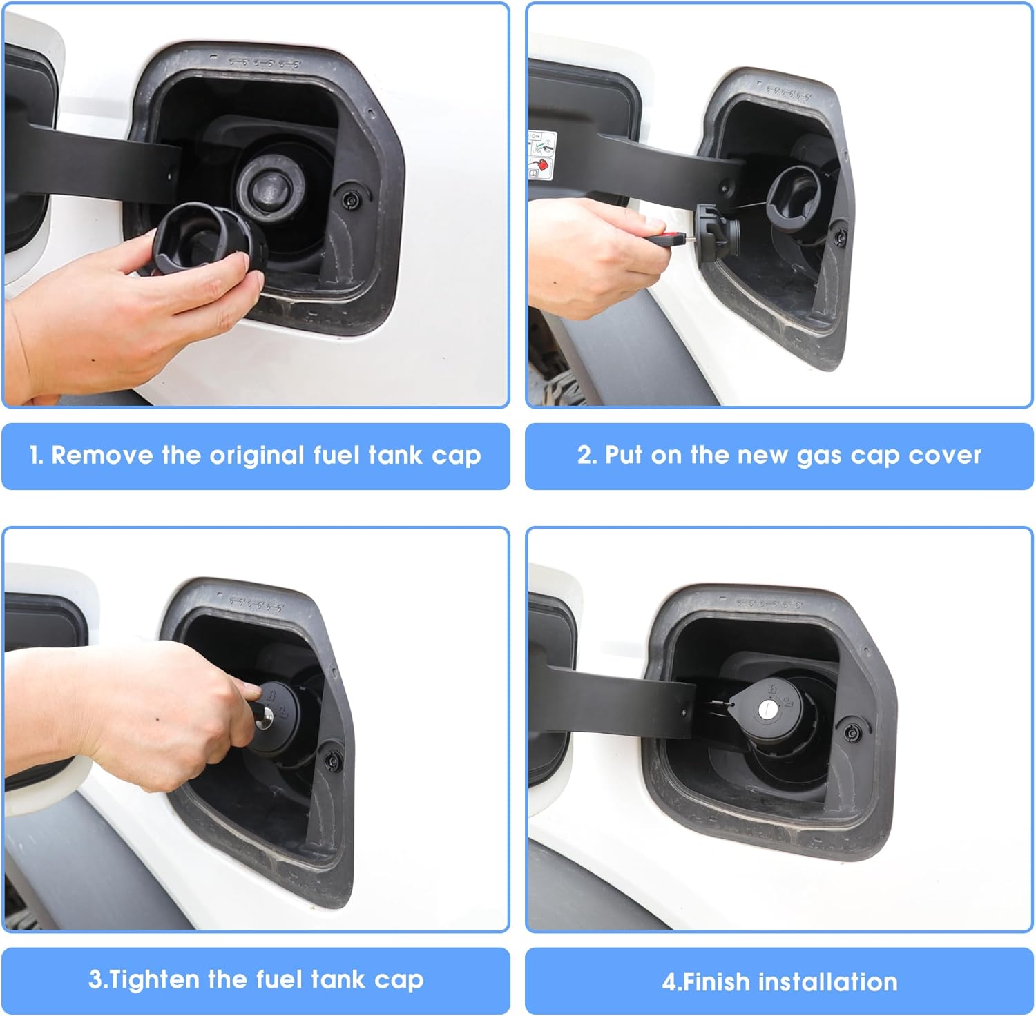 sukemichi Locking Gas Cap with Key for Bronco, Anti-Theft Locking Fuel Cap Gas Tank Lock for 2021 2022 2023 2024 2025 2026 Ford Bronco Accessories (Not For Raptor,Maverick) Fit 2.31" Threaded Hole