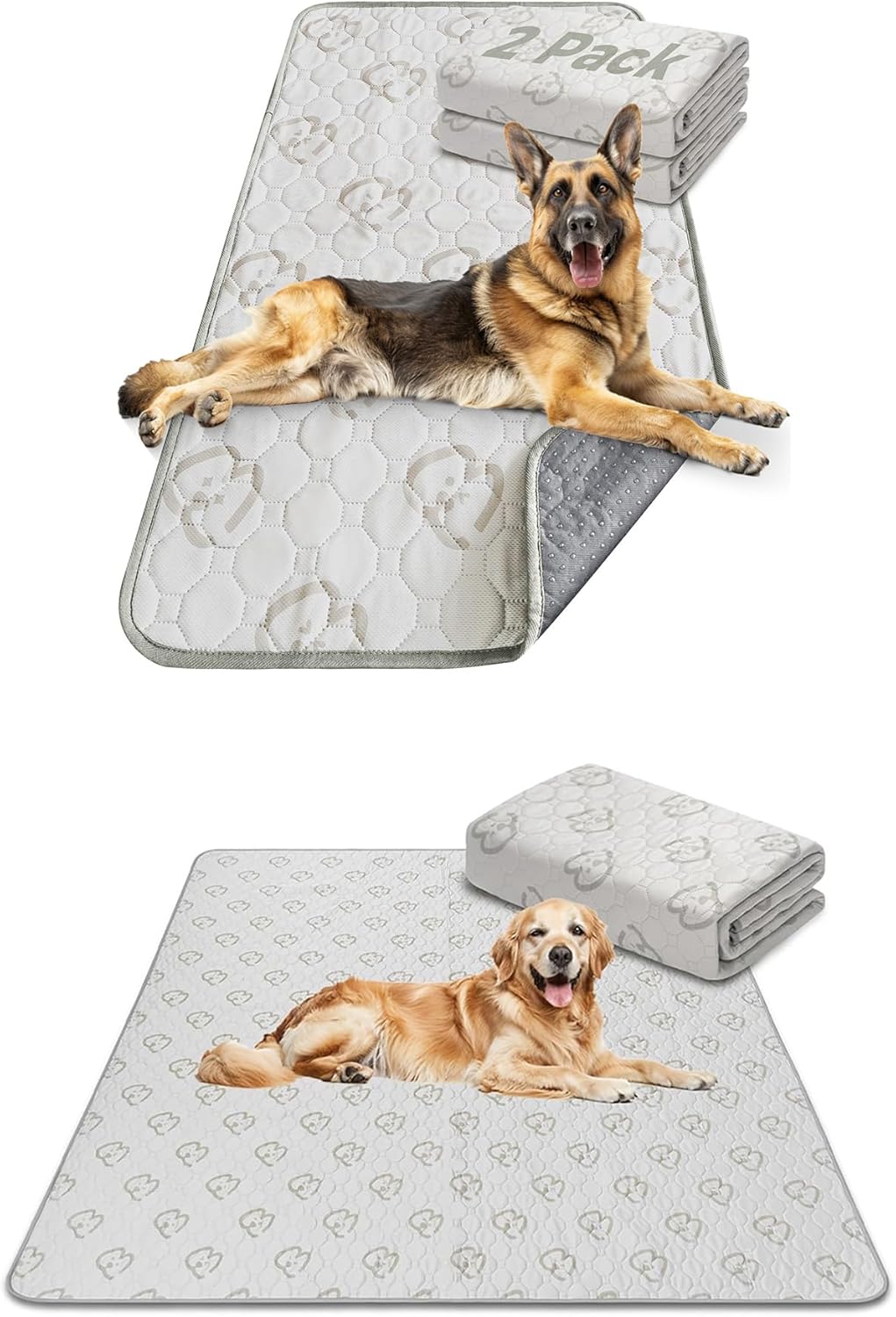 FXW 63" x 63" Washable Pee Pads 1 Pack & 75" x 30" Washable Pee Pads 2 Pack
