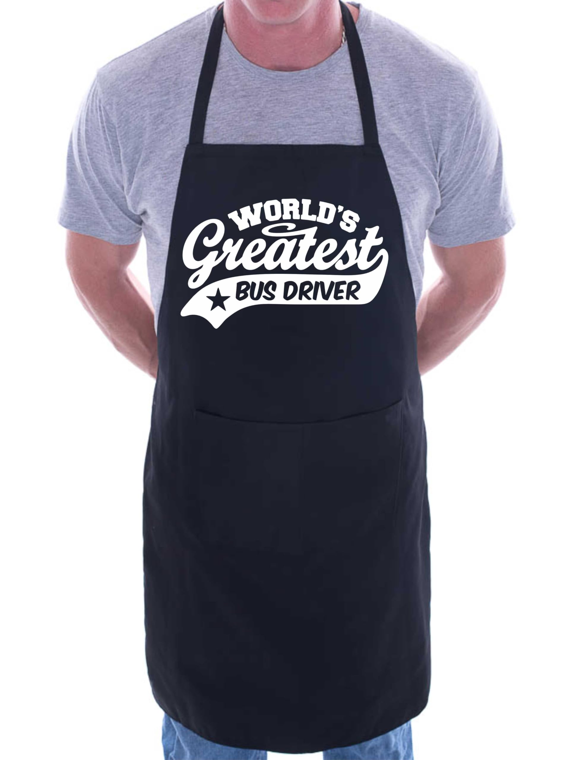 Print4U Apron Greatest Bus Driver Gift For Her Gift For Him Birthday Present Black