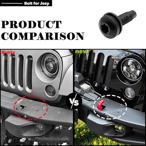 Miniatura 3 de Tornillos para Jeep Wrangler JK, pernos M8 aplicados al marco del parabrisas, barra antivuelco, portón trasero, bisagras duras de puerta, soportes