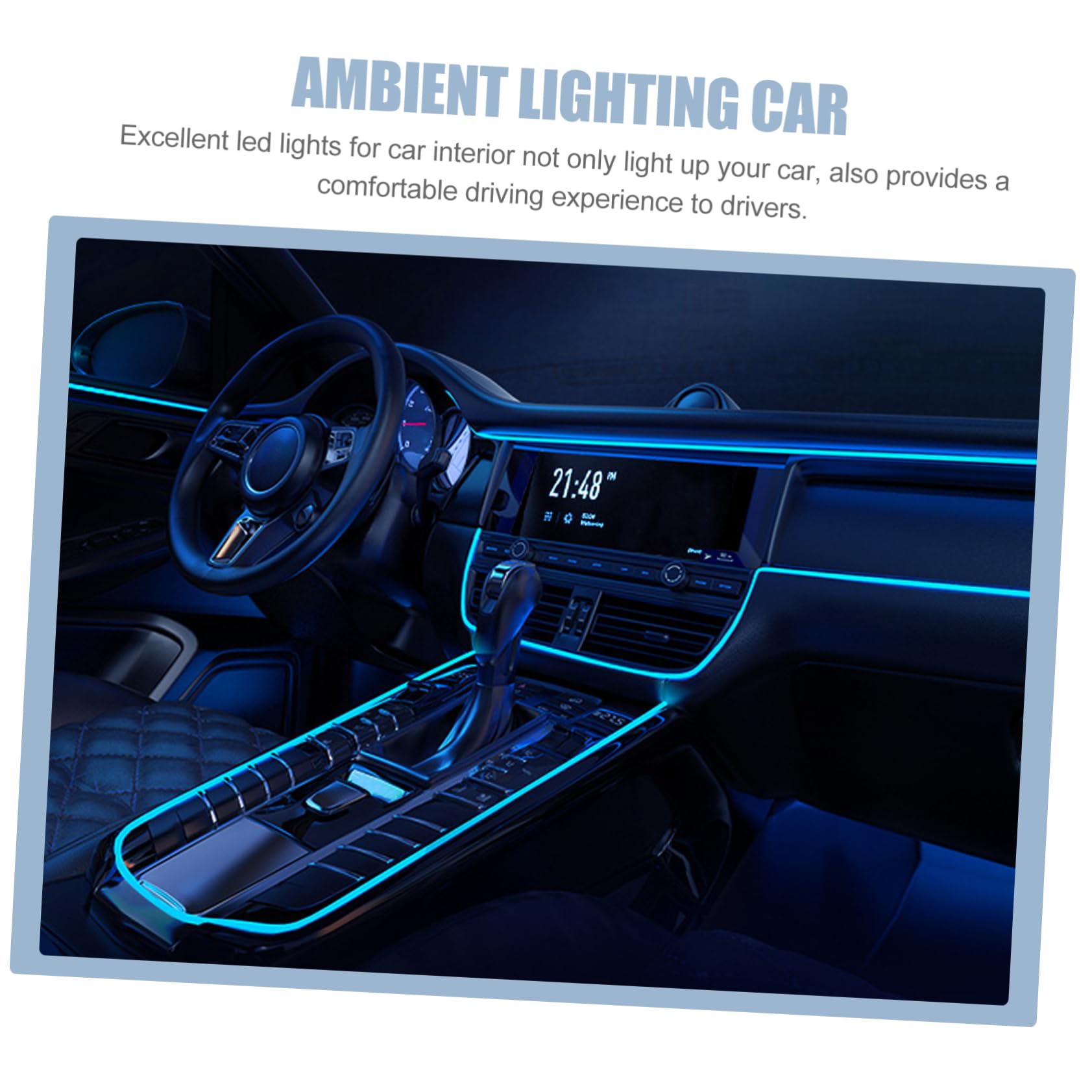 Luces LED Interiores del Coche 5v USB Azul de Resina Flexible