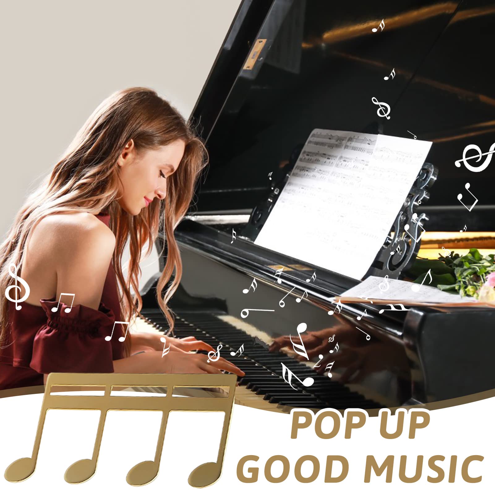 2-delige Metalen Muziekboekclips, Muziekstandaardclips Muziekboek Clip Houder Muziekclips voor Piano, Buitenspelen, Notitiepapier, Boeken, Gitaar, Viool, Toetsenbord (Zilver
