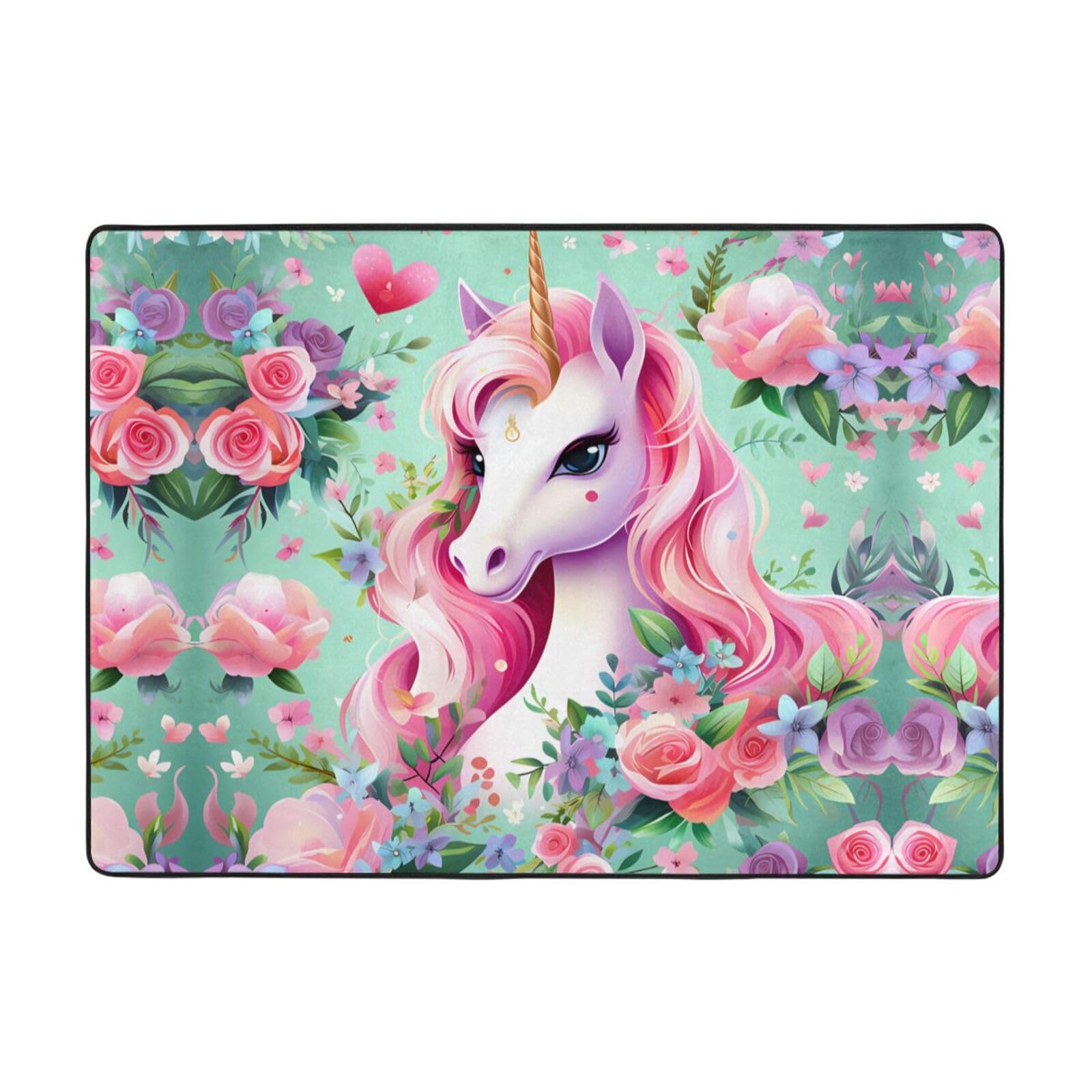 Tapis licorne rose antitache en flanelle : fini les corvées de nettoyage