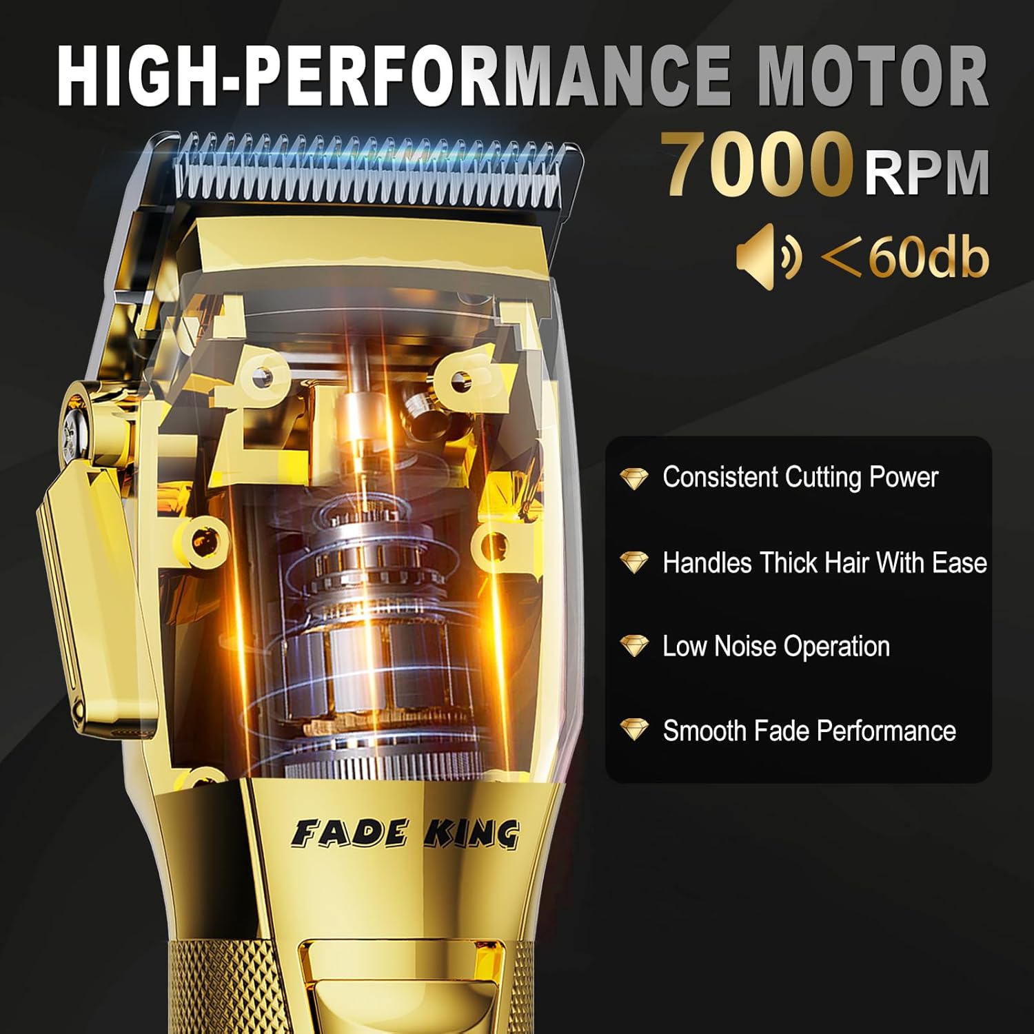 FADEKING Maquina Profesional Inalambrica para Cortar Pelo y Barba - Kit Completo 4