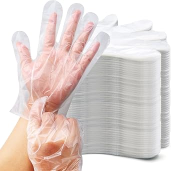 20000 Pcs Disposable Gloves, Clear Food Grade Cooking & Food Handling Gloves, 10.4" x 10.2", 200 Packs of 100 Pcs Each