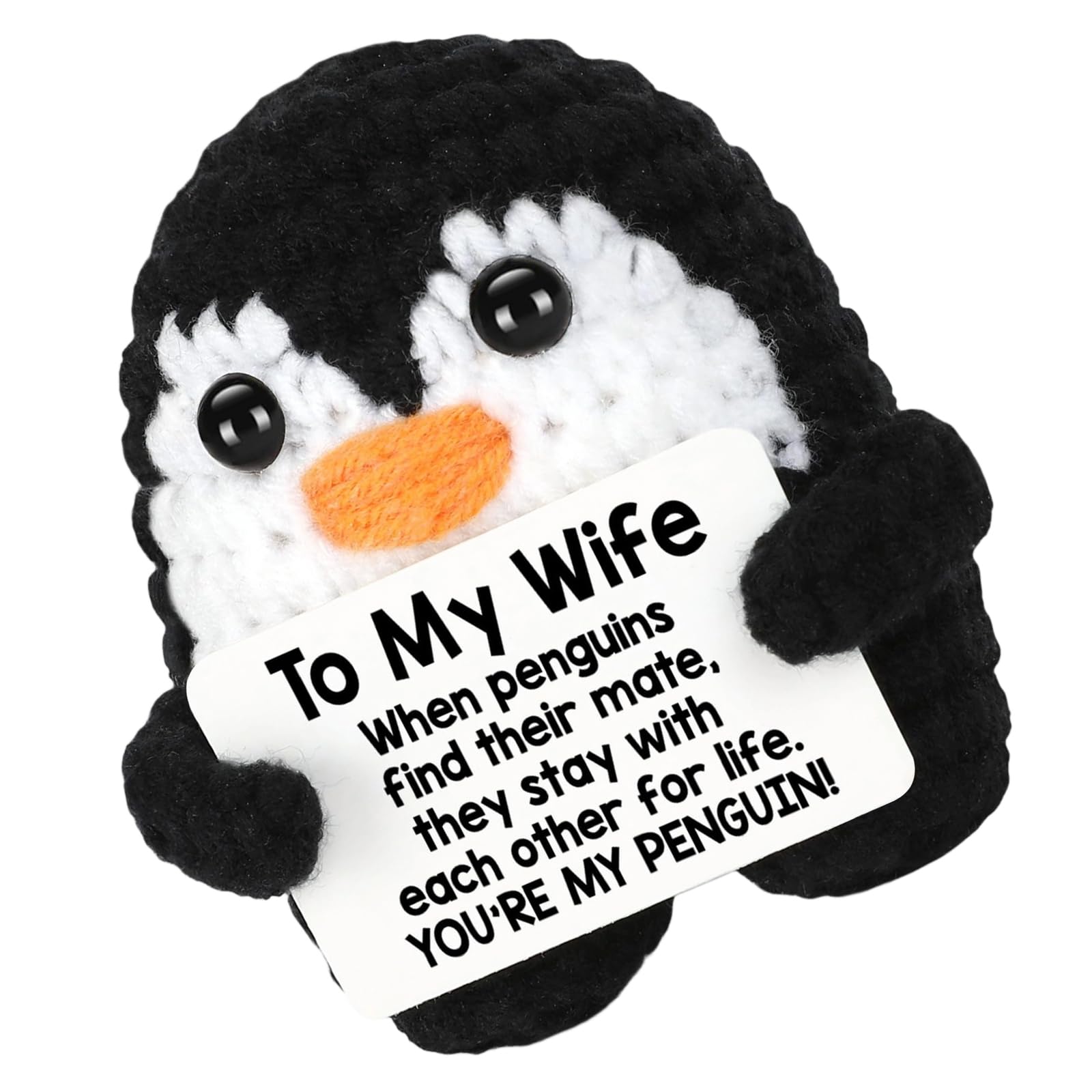 ordinarYone Handmade Crochet Penguins Doll With Card For Car Hanging Decoration Perfect For Special Occasions Birthdays Christmas