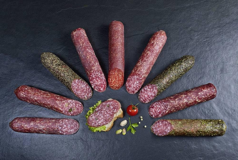 Almgourmet - luftgetrocknete Salami aus Italien - 3 Stück je 170g - leicht süßlich mit festem Biss