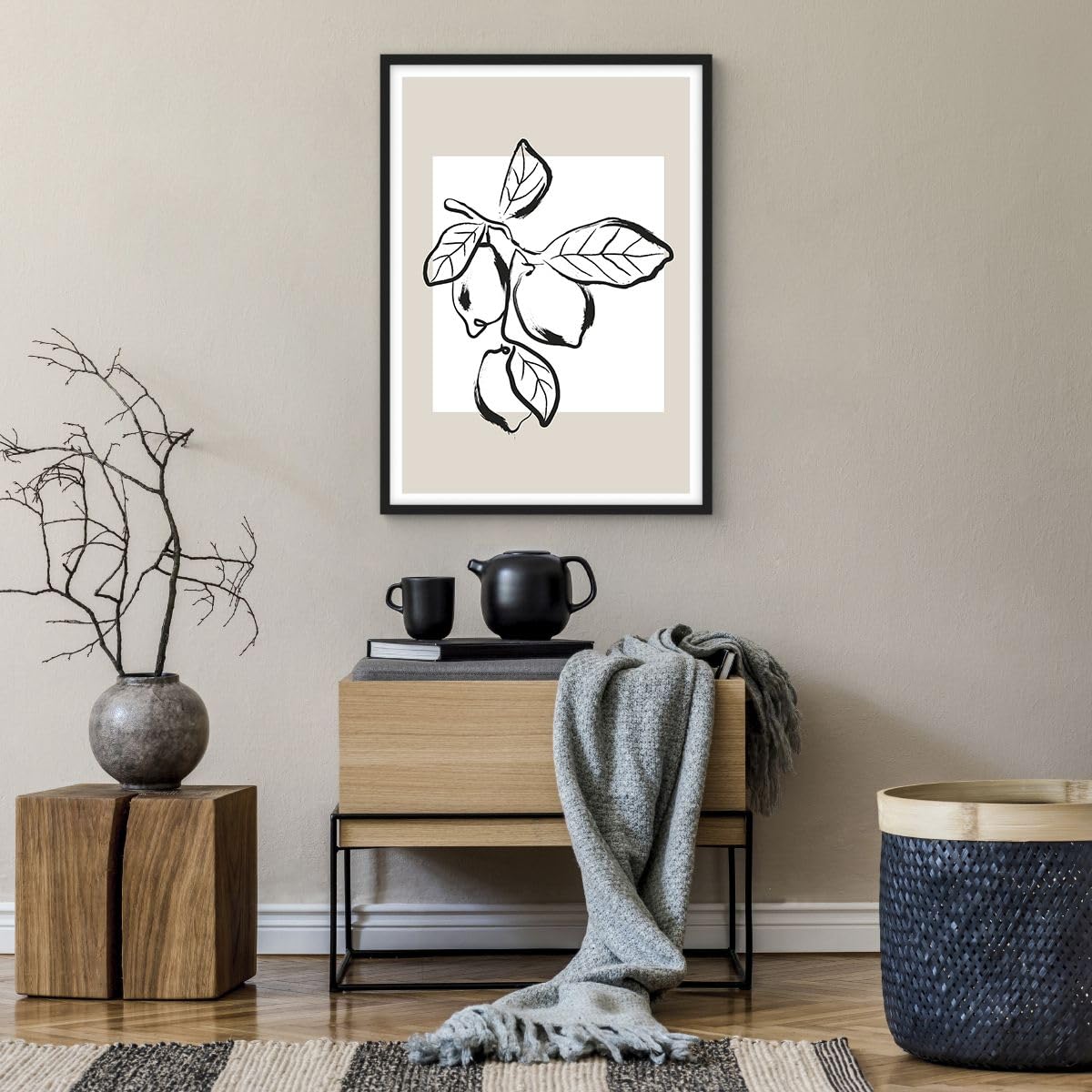ARTTOR Poster Wandbild Kunstdruck 50x70cm Botanik Küche - 6145 - P2B | Vertikal mit schwarzem Rahmen Wohnzimmer Schlafzimmer Küche Büro Wanddeko Kunstposter ARTTOR