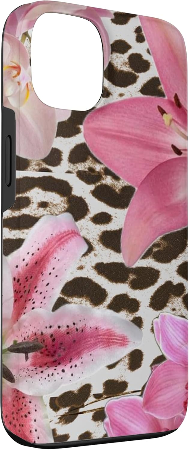 Cheetah Leopard Blooming Flowers Tiger Lily Case for iPhone 13