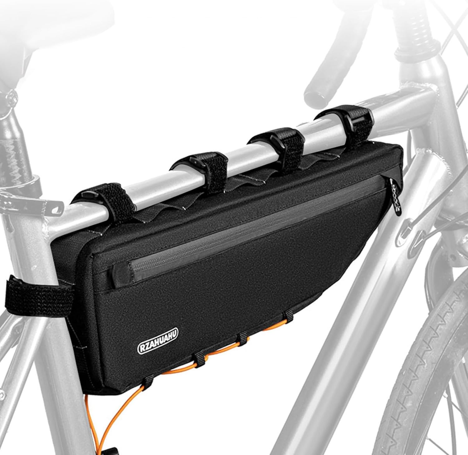 doorslay 3L Bike Frame Bag, Top Tube Triangle Storage Pouch, Watertight Bike Bag with 8 Adjustable Straps, Anti-Sway Mountain Road Gravel Cycling Accessories for Men Women