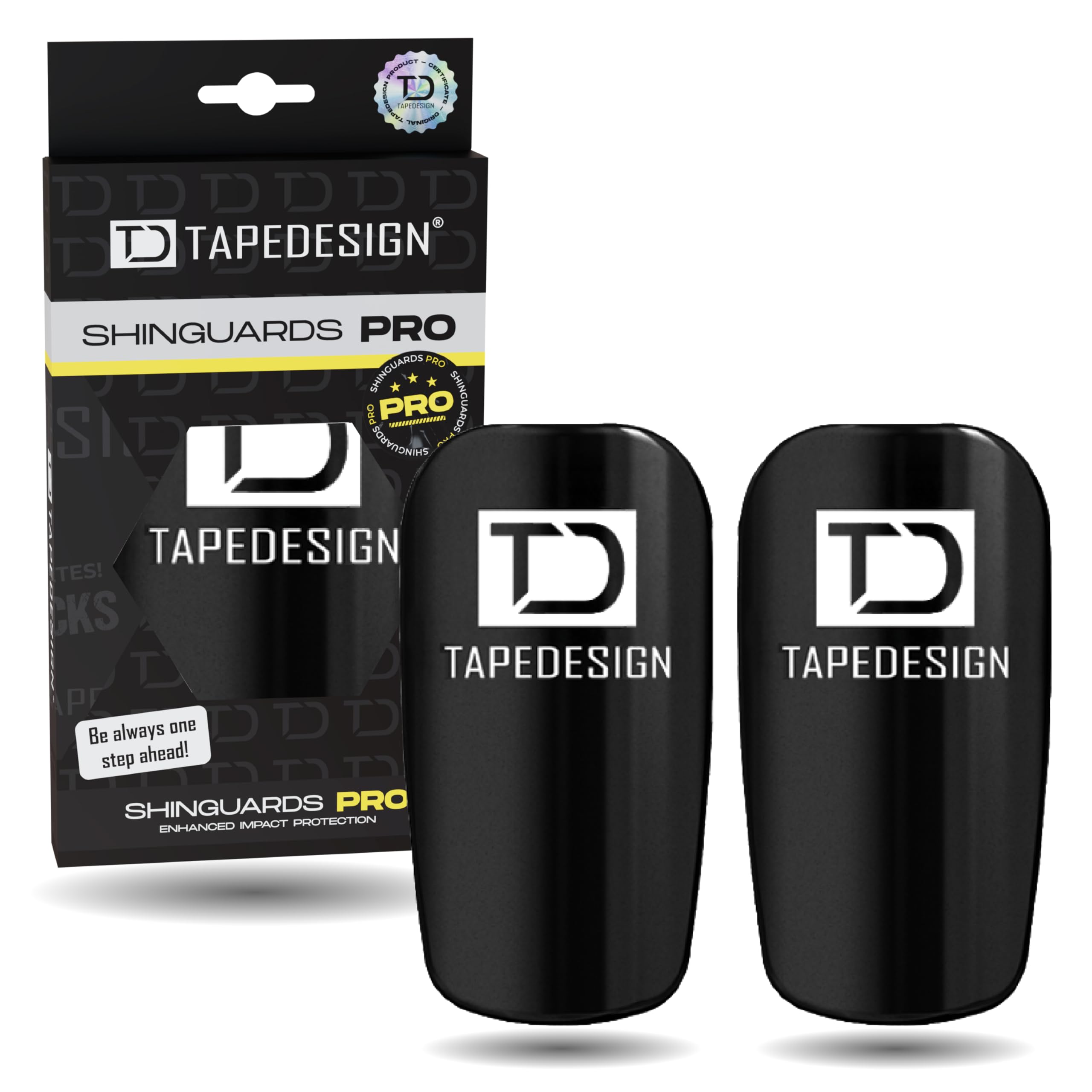 TAPEDESIGN – Ochraniacze piszczeli piłkarskie męskie czarne – ultralekkie, elastyczne i antypoślizgowe – indywidualnie dopasowane ochraniacze na golenie – mini ochraniacze piszczeli, dzieci i