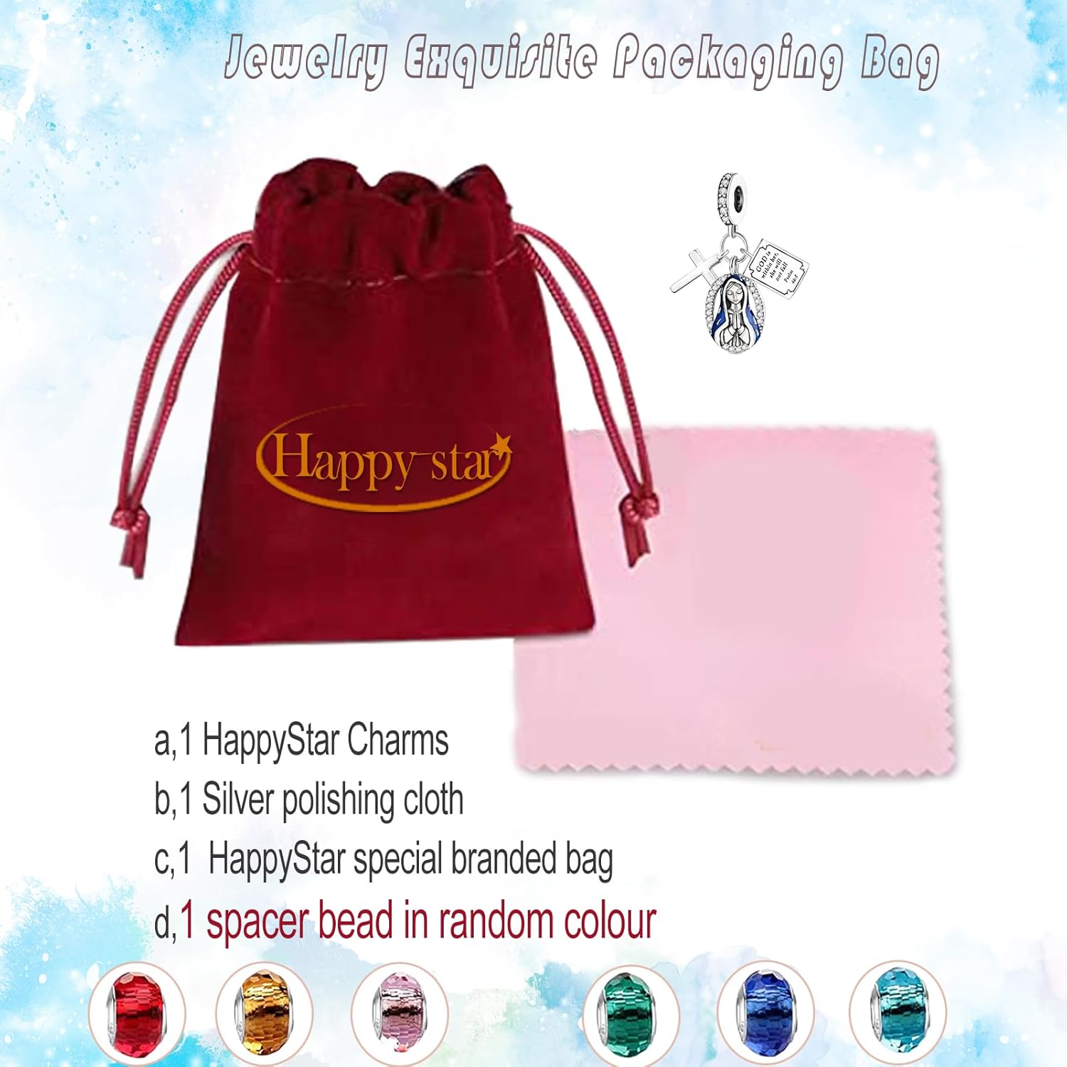 HappyStar 925 Sterling Silver Charms for Pandora Charms Bracelets and Necklaces Beads Charms Jewelry Mother's Day Gift for Women （With one Spacer Bead Charms - Image 4