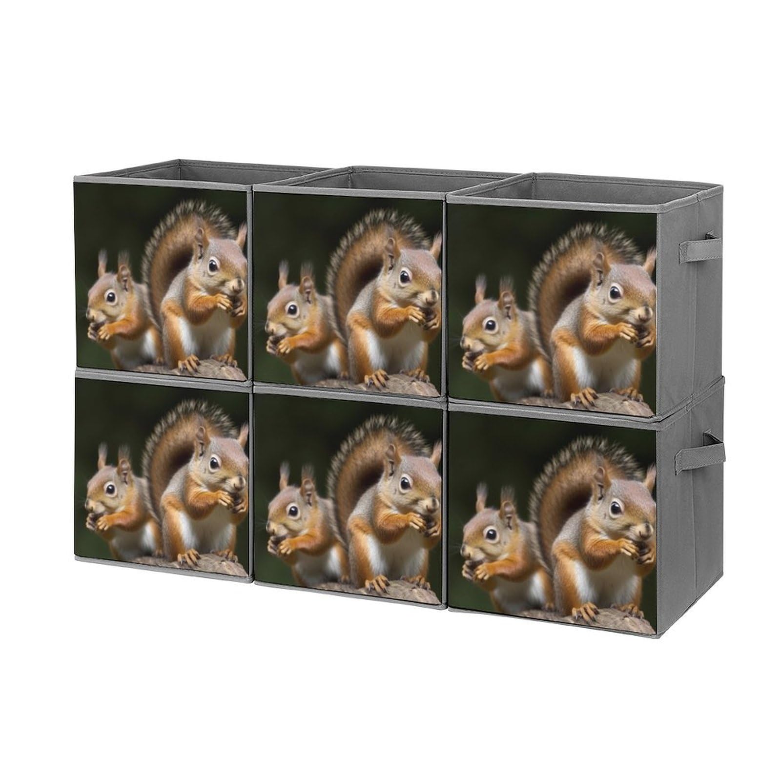 Bac de rangement pliable écureuil 27,9 cm pour organiser la chambre enfant