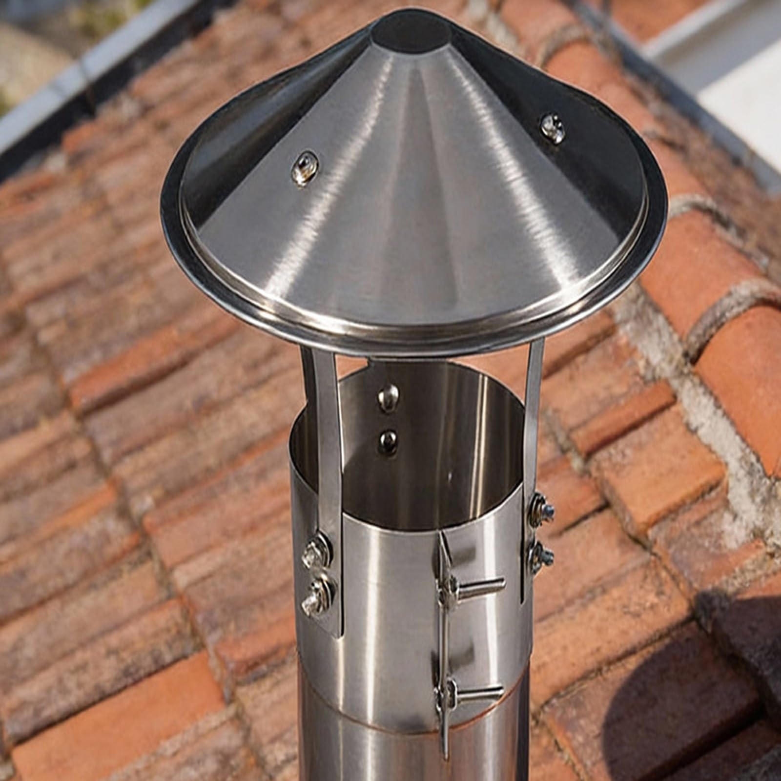 Sombrerete de chimenea de 150mm con cubierta aerodinámica de 300mm de alta resistencia