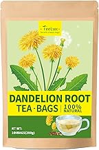 TeeLux Dandelion Root Tea Bags, Premium Raw Dandelion Root, Caffeine Free Herbal Tea 100 Count, Compostable Tea Bags