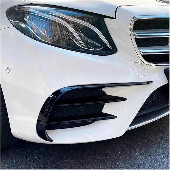 C238 W213 Air Vent Body Kits Front Bumper Splitter Canards Compatible for Mercedes E Class W213 C238 E200 E220 E300 E350 E400 E43 2016-2020(Carbon Look Set)