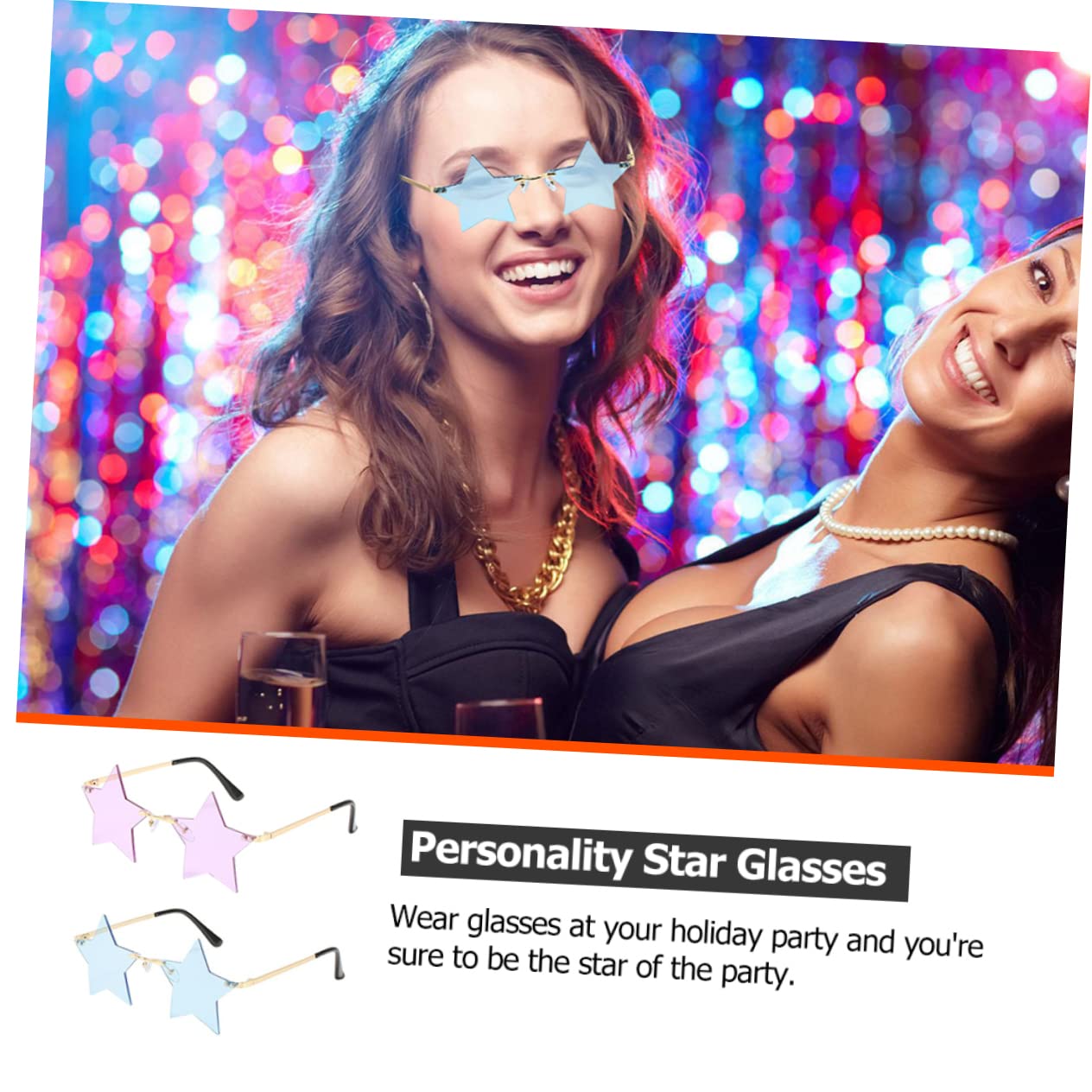 VALICLUD Gafas De Sol De Fiesta Niño Gafas De Sol Gafas Rosas Fiesta De Estrellas Anteojos De Pentagrama De Personalidad Gafas De Sol De Carnaval Gafas De a Ordenador Personal