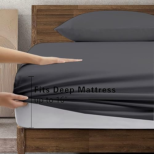 Miniatura 2 de Sábanas divididas tamaño King de calidad de hotel de lujo, 1000 hilos, 100% algodón egipcio, tamaño King dividido, 5 piezas para cama ajustable, 2