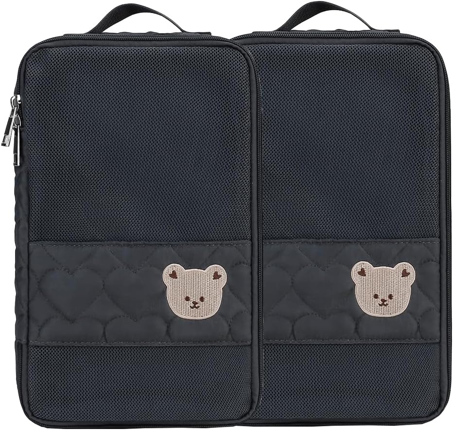 MOMIGO Bolsas organizadoras para pañales para bebé, paquete de 2 bolsas impermeables para colgar pañales, bolsa de malla de oso reutilizable,