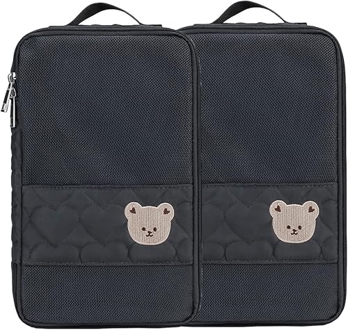 MOMIGO Bolsas organizadoras para pañales para bebé, paquete de 2 bolsas impermeables para colgar pañales, bolsa de malla de oso reutilizable,