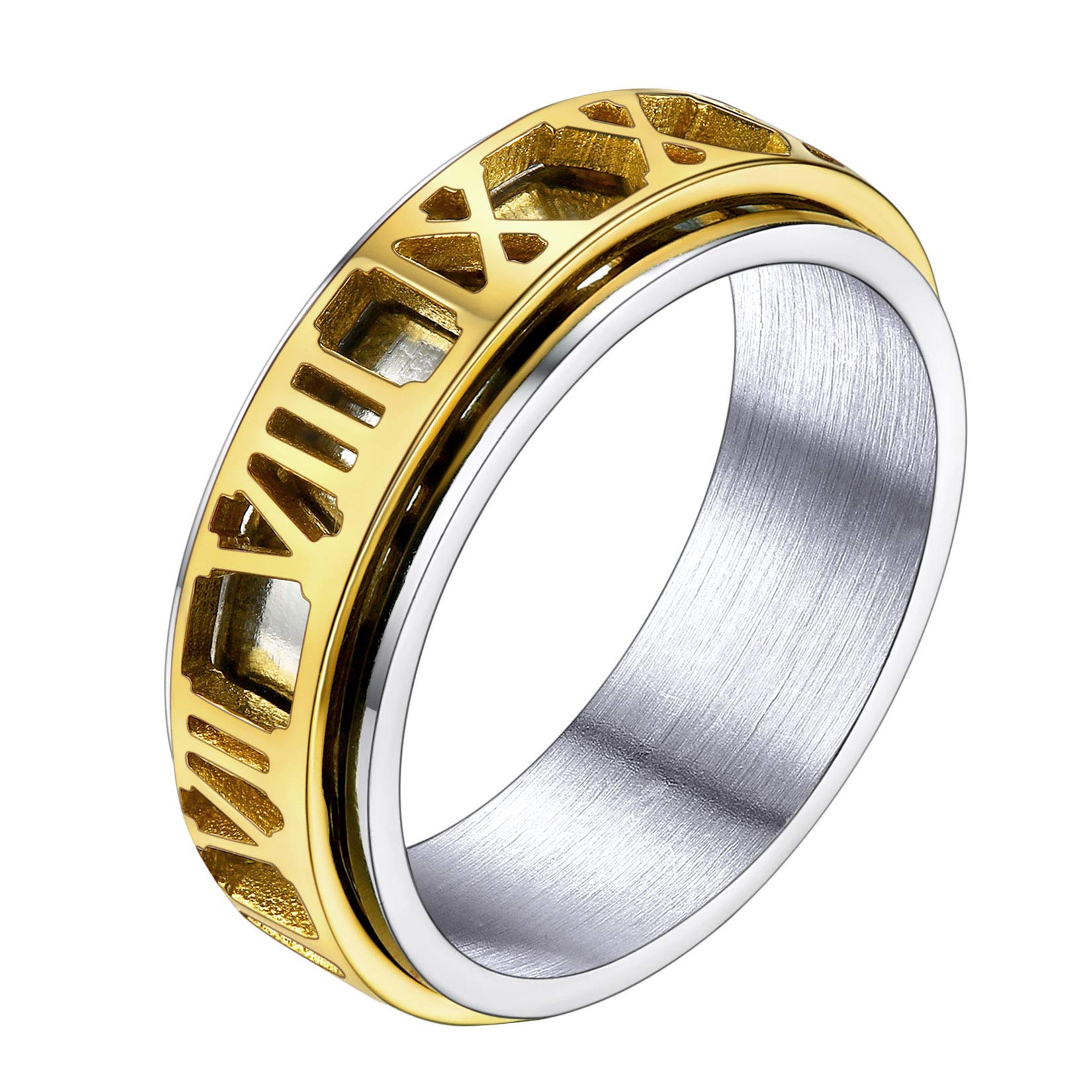 U7Anillo Simple de Compromiso para Hombres Acero Inoxidable 316L Cadenas de Eslabones Redondos Anillo Hip Hop de Moda de Parejas
