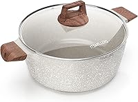 Vista 1 de Nonstick Die Casting Stock Pot,6Qt Elegant Aluminum Ceramic Casserole with Lid, Induction Bottom