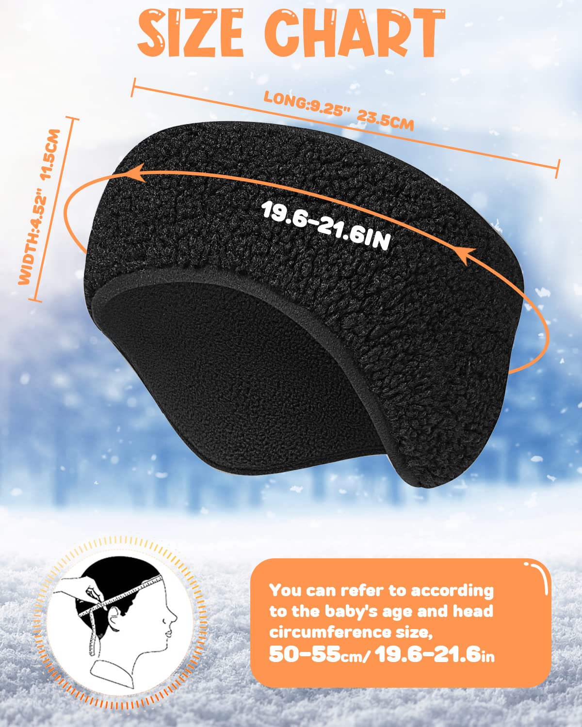 Lauzq Ear Warmers for Kids - Thermal Ear Muffs Winter Headbands for Boys Girls in Cold Weather for Running Cycling Ski 4