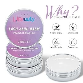 Libeauty Lash Glue Balm Lash Lift Adhesive 0.71Oz/20G Strong Sticky Fruit Flavor Eyelash & Eyebrow Perm Glue Balm for Long Lasting Individual Brow Lamination Gel