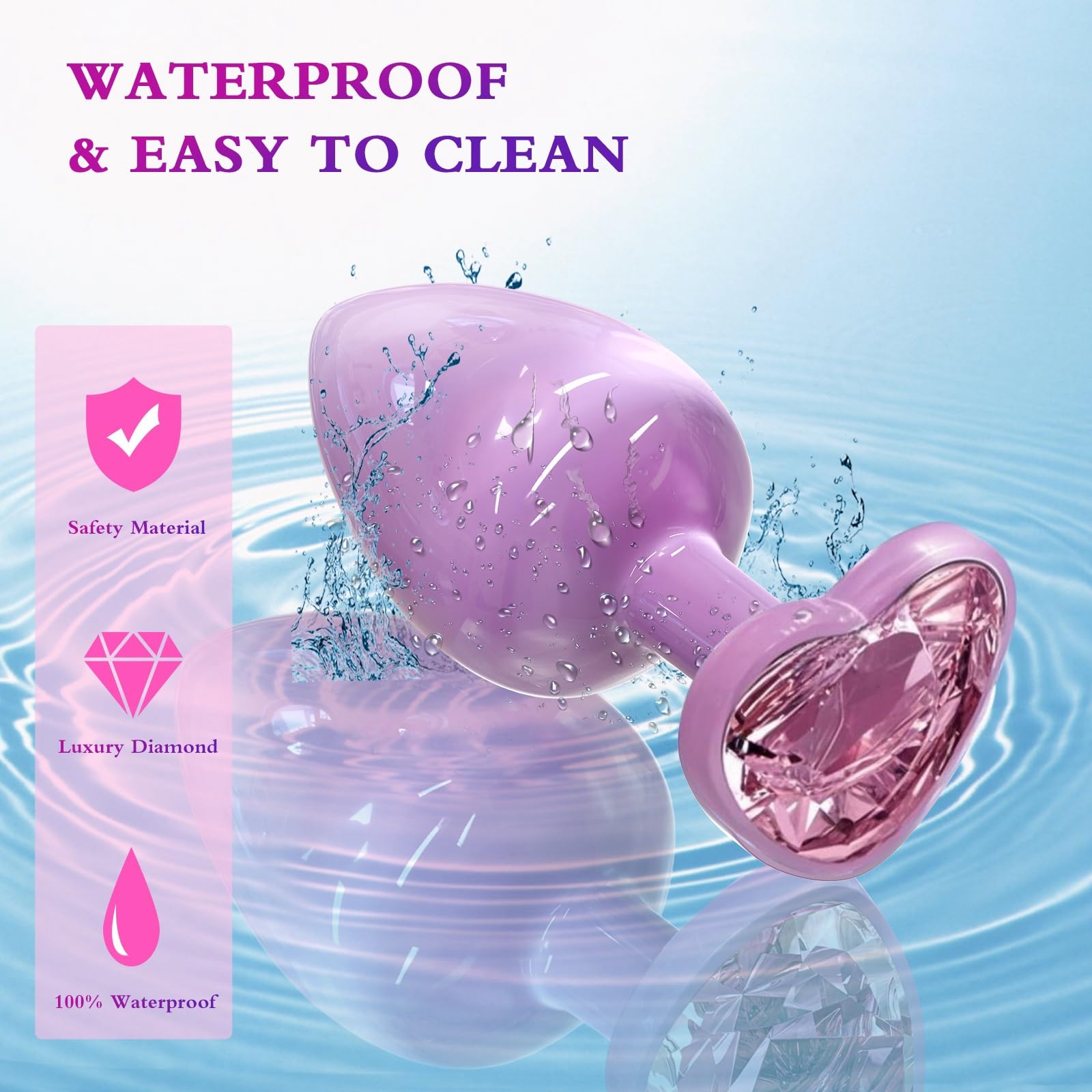 Anal Plugs Small Butt Plug for Beginners,Adult Aanl Toys with Heart-Shaped Jewelry Base,G Spot Sex Toy Anal Sex Adult Toy for Beginner Adult Unisex Women and Men Couple (Small Pink)