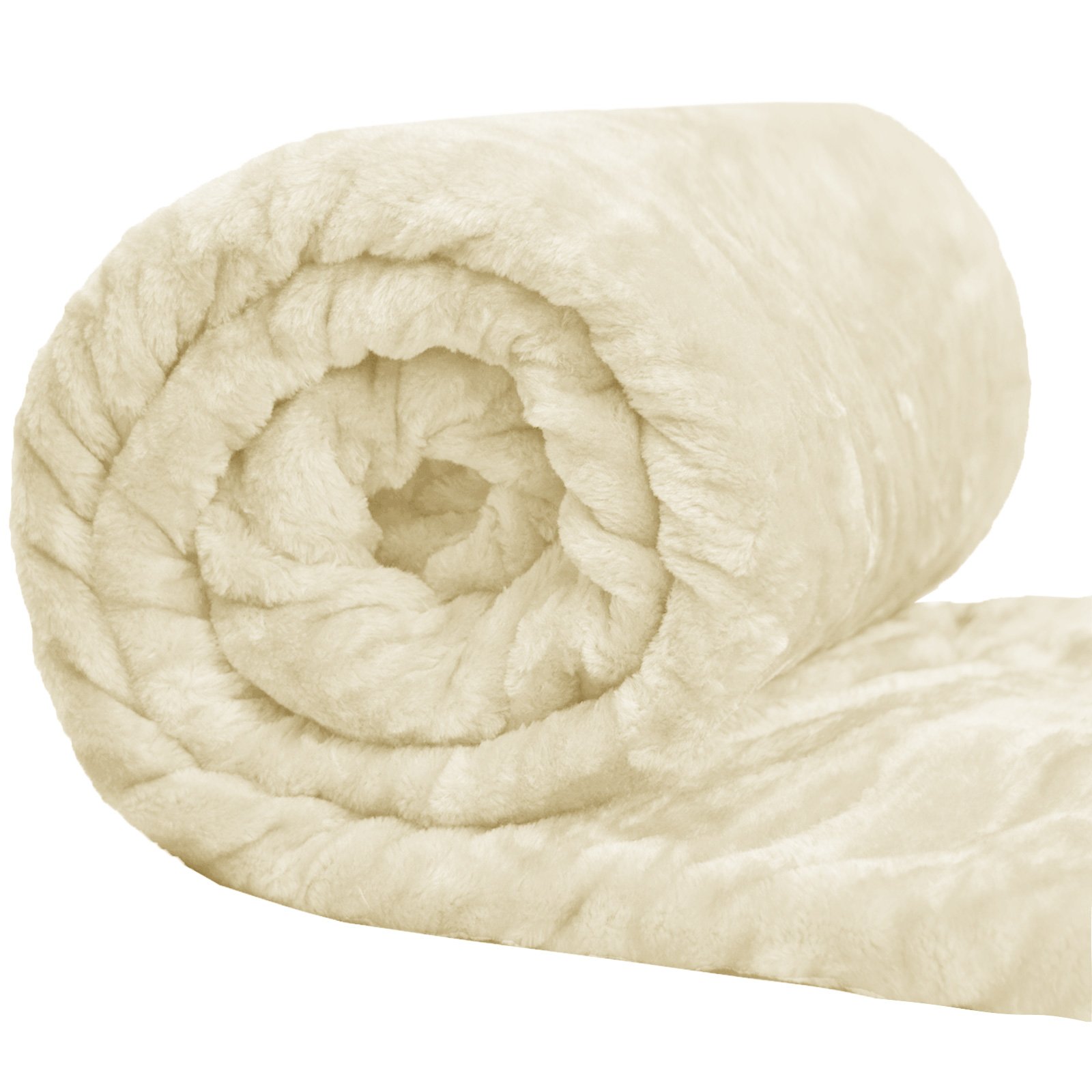 Runway Splash FAUX FUR MINK SOFA BED THROW SOFT WARM BLANKET SINGLE DOUBLE KING SIZE FUR THROW[Cream,King]