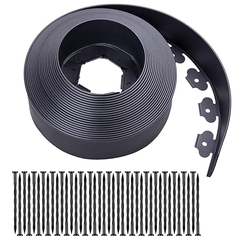 Garden Edging，110ft Landscape Edging with 240 Spikes for Lawn 4