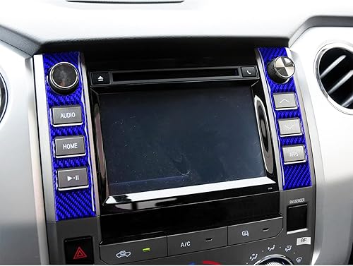 Miniatura 7 de Adhesivo de fibra de carbono compatible con Toyota Central Control Media Volume Button Panel Trim Interior Accesorios para Toyota Tundra 2014 2015