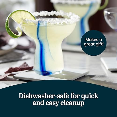 Miniatura 5 de Libbey Blue Ribbon - Juego de 6 vasos de Margarita sin tallo, cuenco poco profundo, ligero, juego de 6, para fiestas
