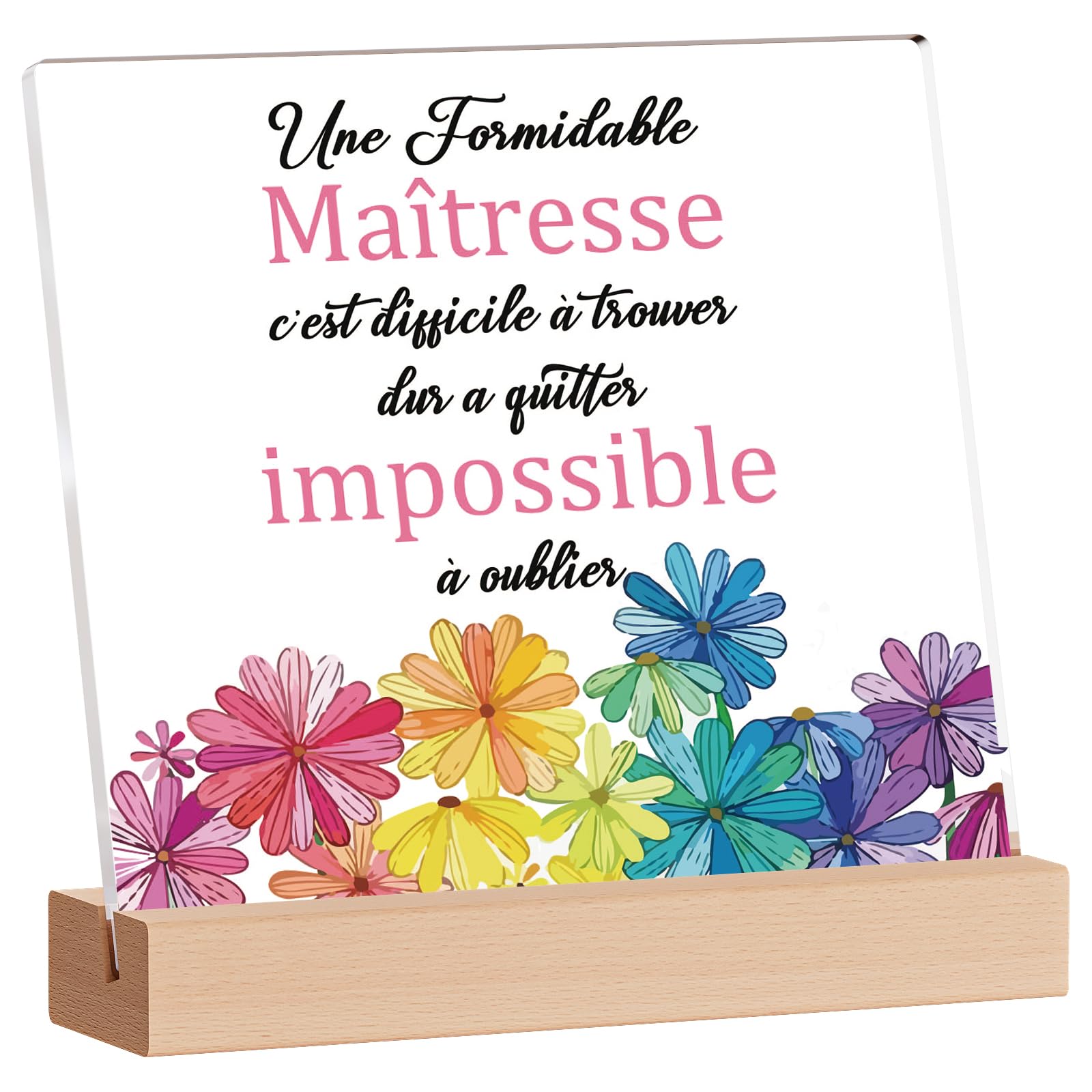 Welsky Cadeau Maitresse D'école, Cadeau Maitresse Professeur D'école Fin D'année Acrylique Welsky Cadeau Maitresse D'école, Cadeau Maitresse Professeur D'école Fin D'année Acrylique