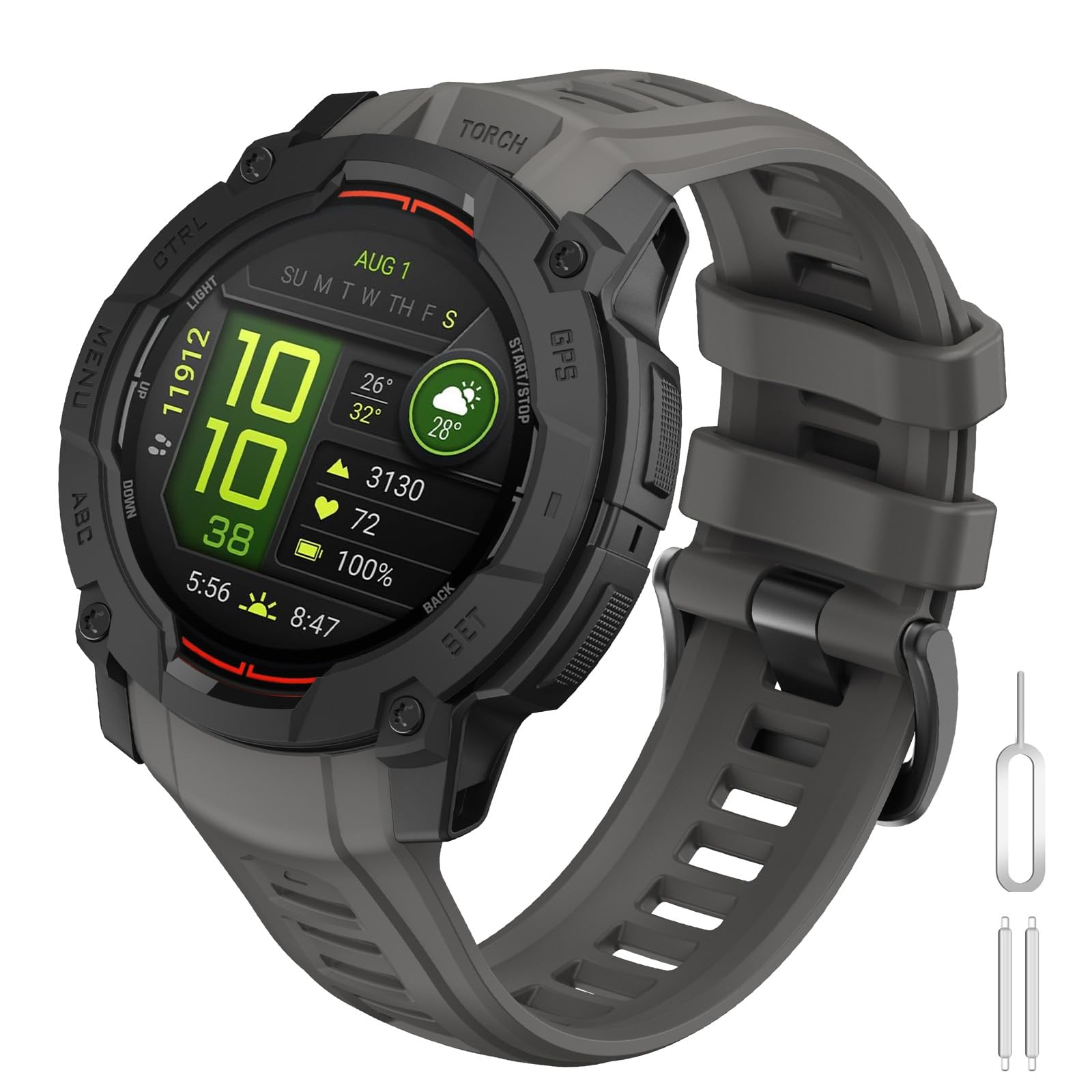 Cinturino Silicone Mimetico 22mm Per Garmin Instinct 3 Solar/Amoled 45mm – Traspirante E Colorato