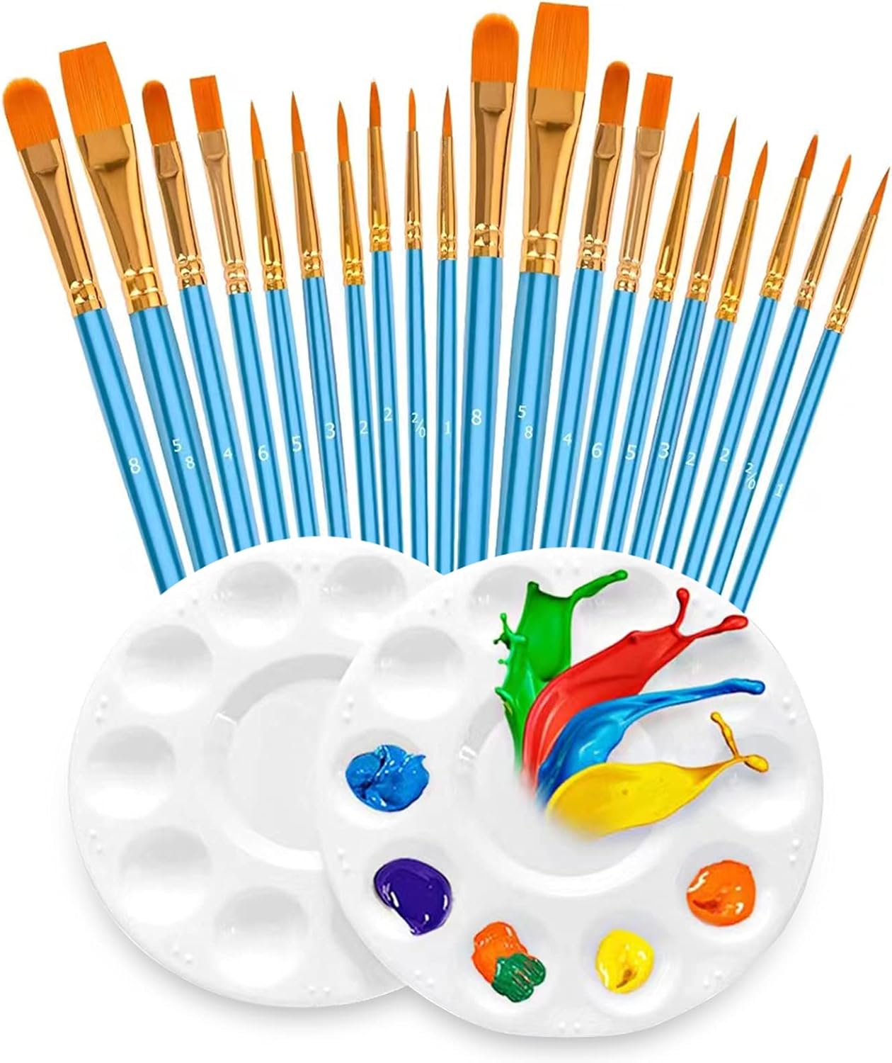 Paint Brushes Set 20 Pcs Premium Nylon Hairs Paint